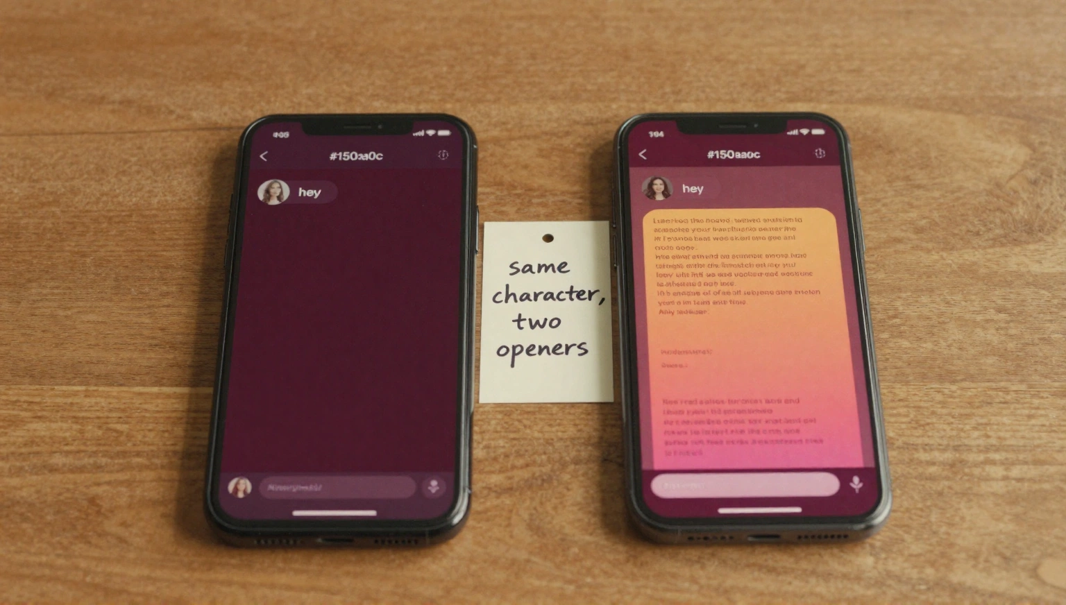 Two spicy AI chat openers with very different results